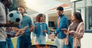 people standing around at a party